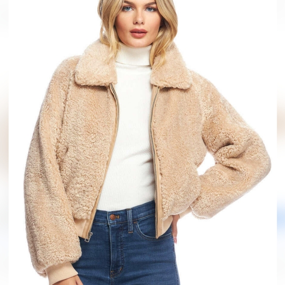 🧸 EUC Donna Salyers Fabulous Furs Slone Faux Sherpa Lined Zip Front Teddy Coat - Picture 2 of 16